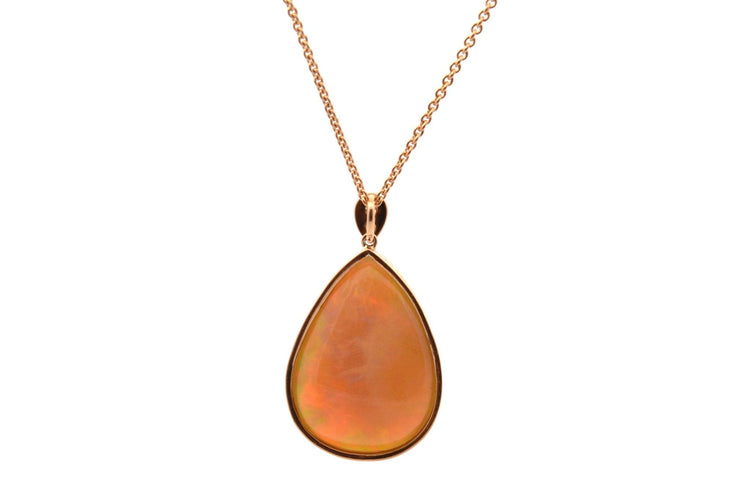 Collier Collier pendentif - Opale d’Éthiopie 37,39 ct et diamants en or 18k 58 Facettes 27207-27463