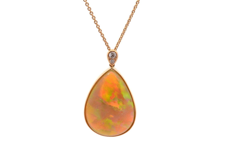 Collier Collier pendentif - Opale d’Éthiopie 37,39 ct et diamants en or 18k 58 Facettes 27207-27463
