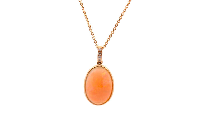 Pendentif Pendentif opale 7,28 ct et diamants en or 18k 58 Facettes 27209-27620