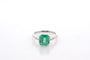 Bague 53 Bague en platine avec émeraude de Colombie 2,16 ct et diamants 58 Facettes 27219-27364B