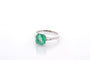 Bague 53 Bague en platine avec émeraude de Colombie 2,16 ct et diamants 58 Facettes 27219-27364B