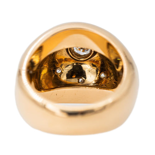 Bague 47.5 Bague bombée en or jaune 18 carats sertie de diamants 58 Facettes 2722622CN