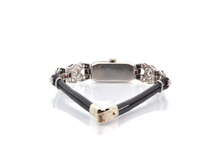 Montre Montre Art déco en or blanc 18k et diamants 58 Facettes 27257dv