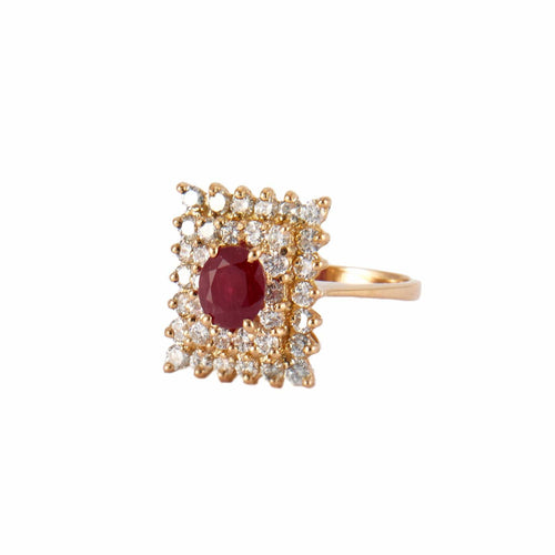Bague 54 Bague Love en or jaune 18 carats et rubis, diamants 58 Facettes BO/220058 STA