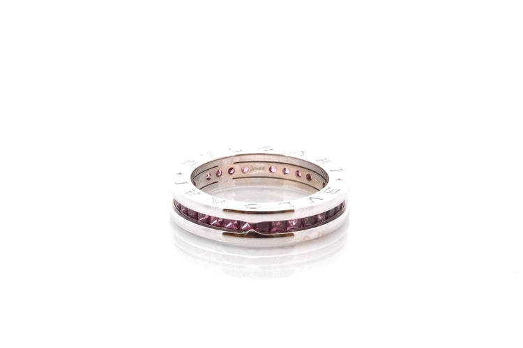 Bague 55 Bulgari B.Zero1 - Bague en or blanc 18k et topazes roses 58 Facettes 27314
