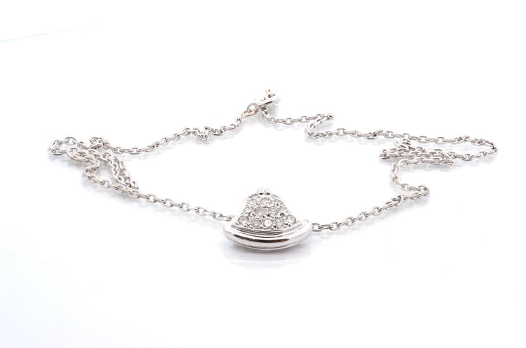 Collier Collier pendentif en or blanc 18k et diamants 58 Facettes 27319