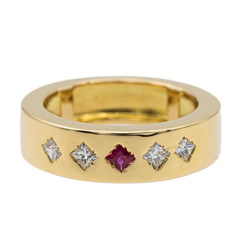 Bague 52 Bague en or jaune 18 carats avec rubis et diamants 58 Facettes 2734047CN