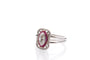 Bague 56 Bague Art déco en or 18k et platine avec diamants et rubis 58 Facettes 27355
