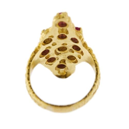 Bague 57 Sforza - Bague en or jaune 18 carats avec rubis et diamants 58 Facettes 27366