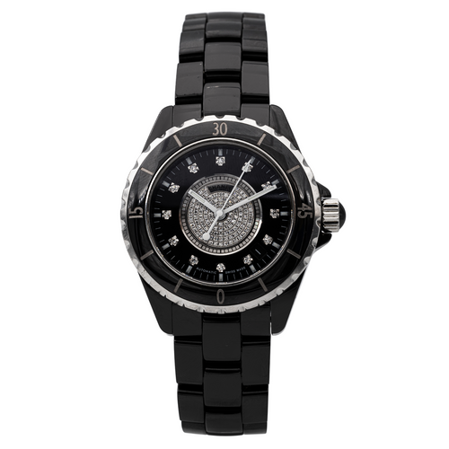 Montre Chanel J12 - Montre en céramique noire avec diamants 58 Facettes 2737223CN