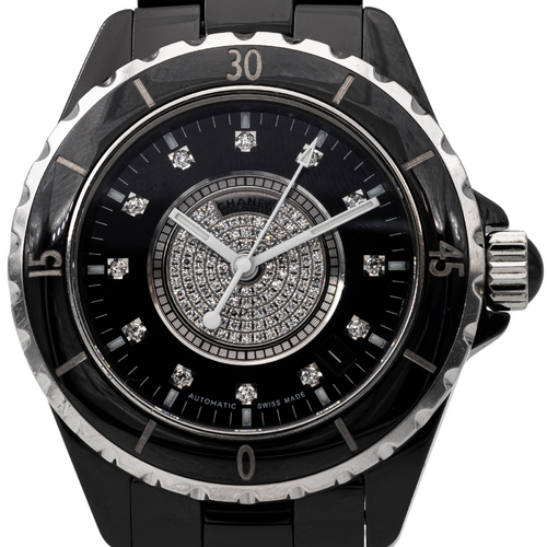 Montre Chanel J12 - Montre en céramique noire avec diamants 58 Facettes 2737223CN