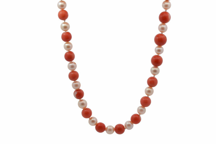 Collier Collier en perles de corail et perles de culture 58 Facettes 27383