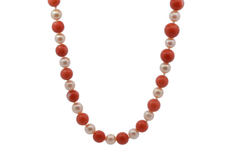 Collier Collier en perles de corail et perles de culture 58 Facettes 27383