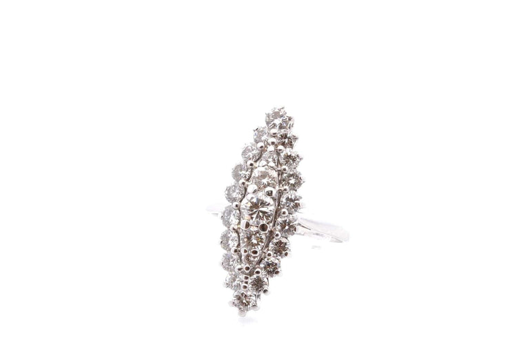 Bague 55 Bague marquise vintage en or blanc 18k et diamants 58 Facettes 27531