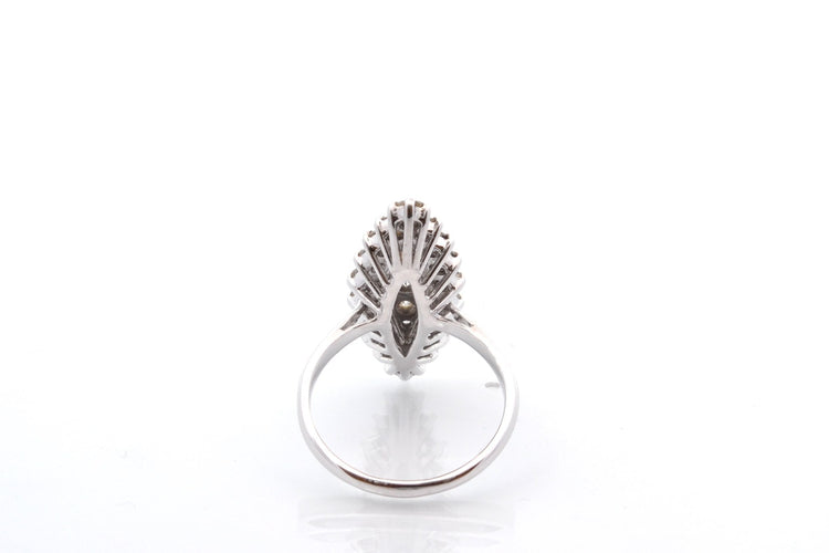 Bague 55 Bague marquise vintage en or blanc 18k et diamants 58 Facettes 27531