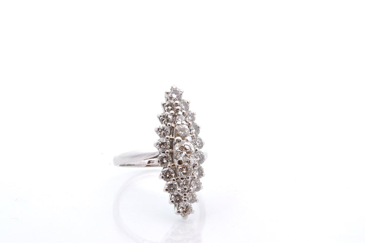 Bague 55 Bague marquise vintage en or blanc 18k et diamants 58 Facettes 27531
