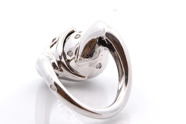 Bague 54 Boucheron - Bague en or 18k avec diamants et rubis 58 Facettes 27533