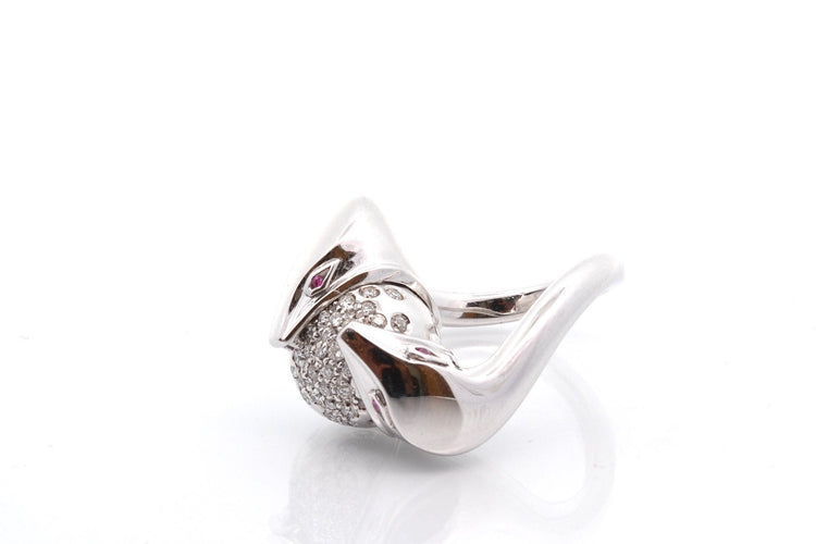 Bague 54 Boucheron - Bague en or 18k avec diamants et rubis 58 Facettes 27533