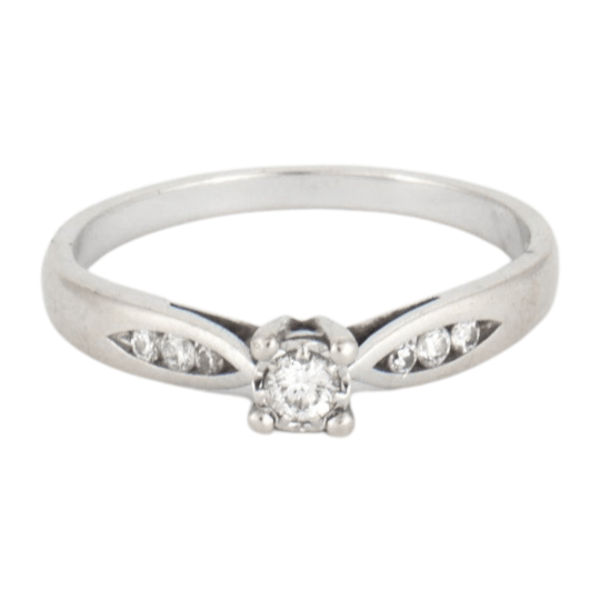 Bague 53 Bague or blanc diamants 58 Facettes DV0267-1