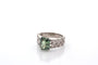Bague 53 Bague vintage en platine au saphir vert et diamants 58 Facettes 27699