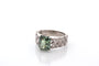 Bague 53 Bague vintage en platine au saphir vert et diamants 58 Facettes 27699