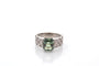 Bague 53 Bague vintage en platine au saphir vert et diamants 58 Facettes 27699