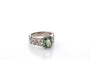 Bague 53 Bague vintage en platine au saphir vert et diamants 58 Facettes 27699