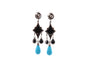 Boucles d'oreilles Boucles d’oreilles en or 18k avec onyx, diamants et turquoises 58 Facettes 27762dv