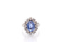 Bague 57.5 Bague vintage en platine saphir de Ceylan 5,99 ct et diamants 58 Facettes 27774