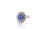 Bague 57.5 Bague vintage en platine saphir de Ceylan 5,99 ct et diamants 58 Facettes 27774
