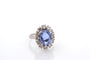 Bague 57.5 Bague vintage en platine saphir de Ceylan 5,99 ct et diamants 58 Facettes 27774