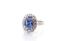 Bague 57.5 Bague vintage en platine saphir de Ceylan 5,99 ct et diamants 58 Facettes 27774