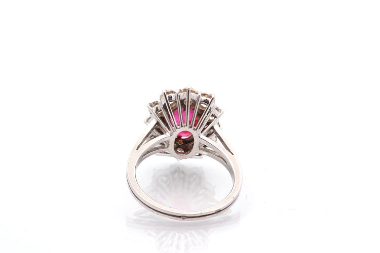Bague 54.5 Bague rubis birman non chauffé 4,58 ct en or 18k et diamants 58 Facettes 27808