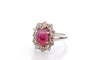 Bague 54.5 Bague rubis birman non chauffé 4,58 ct en or 18k et diamants 58 Facettes 27808