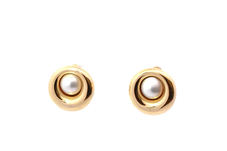 Boucles d'oreilles Chaumet - Boucles d’oreilles en or jaune 18k et perles de culture 58 Facettes 27820