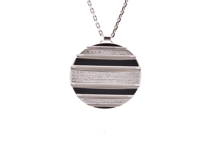 Collier Chaumet Class One - Collier pendentif en or 18k, diamants et émail 58 Facettes 27828