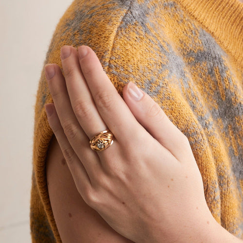 Bague 56 Bague or jaune et diamant 58 Facettes DV0378-3