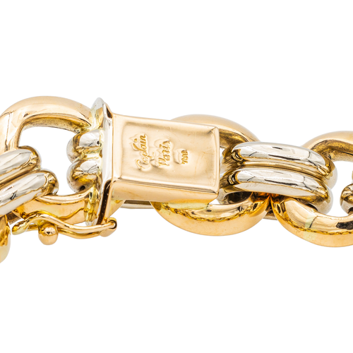 Bracelet Caplain Saint André - Bracelet en or jaune et blanc avec saphir 58 Facettes 2807571CN