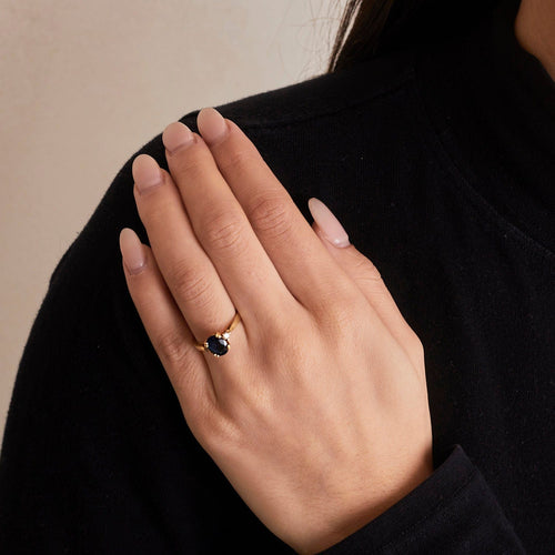 Bague 51 Bague Or Jaune Saphir et Diamants 58 Facettes DV0387-1