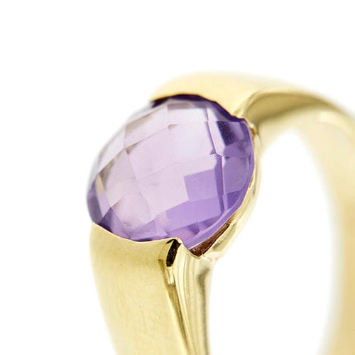 Bague Bague jonc en or jaune 18 ct avec améthyste 2,50 ct 58 Facettes 28153