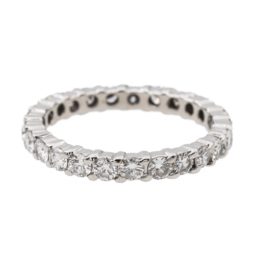 Bague 54.5 Alliance - Bague tour complet en or blanc 18 carats et diamants 58 Facettes 2820736CN