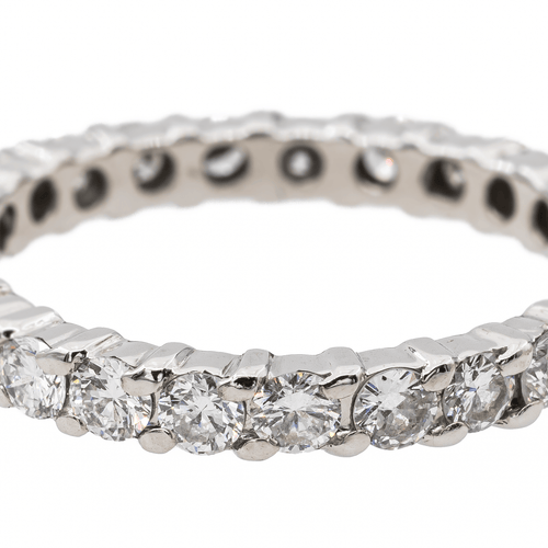 Bague 54.5 Alliance - Bague tour complet en or blanc 18 carats et diamants 58 Facettes 2820736CN