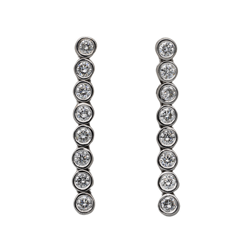 Boucles d'oreilles Boucles d’oreilles ligne en or blanc 18 carats et diamants 58 Facettes 2826008CN