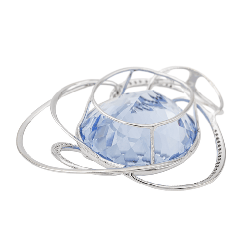 Pendentif Pendentif en or blanc 18 carats avec aigue-marine et diamants 58 Facettes 2826011CN