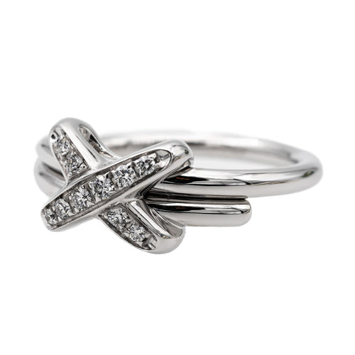 Bague 51 Chaumet Jeux de Liens - Bague en or blanc et diamants 58 Facettes 2830536CN