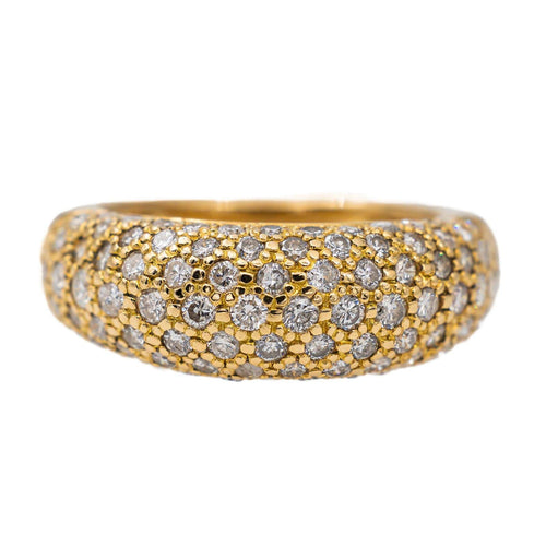 Bague 54.5 Bague jonc pavée de diamants en or jaune 18 carats 58 Facettes 2830633CN