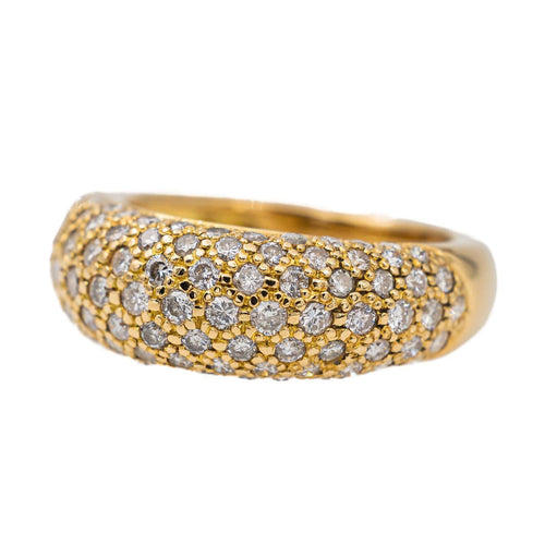 Bague 54.5 Bague jonc pavée de diamants en or jaune 18 carats 58 Facettes 2830633CN