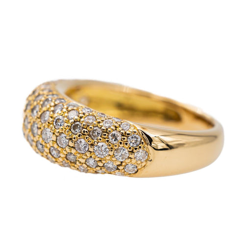 Bague 54.5 Bague jonc pavée de diamants en or jaune 18 carats 58 Facettes 2830633CN