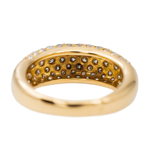 Bague 54.5 Bague jonc pavée de diamants en or jaune 18 carats 58 Facettes 2830633CN