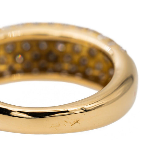 Bague 54.5 Bague jonc pavée de diamants en or jaune 18 carats 58 Facettes 2830633CN